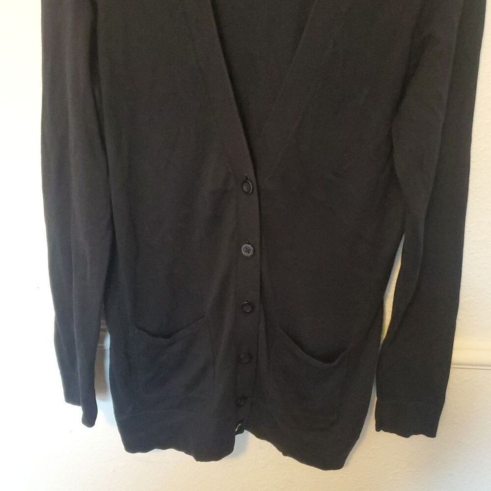 Ann Taylor Long Sleeves Cardigan Womens Size M Pockets Button Cotton Modal - Picture 3 of 14